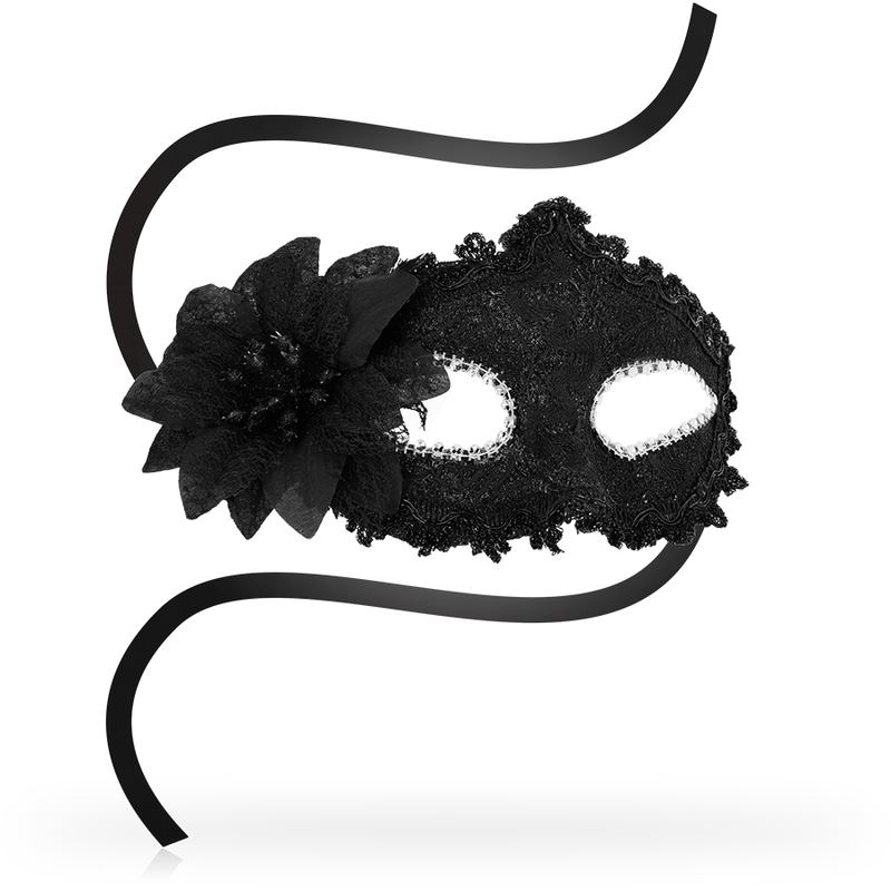 OHMAMA - ANTIZAZ MASKS SIDE FLOWER IN VENETIAN STYLE - BLACK