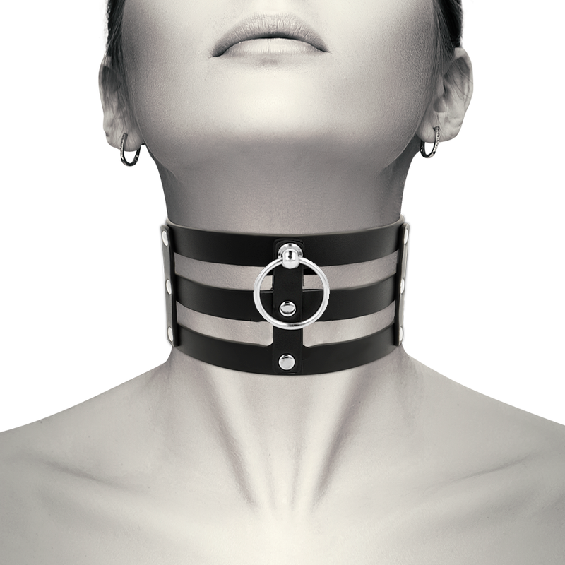 COQUETTE CHIC DESIRE - VEGAN LEATHER NECKLACE IN FETISH STYLE