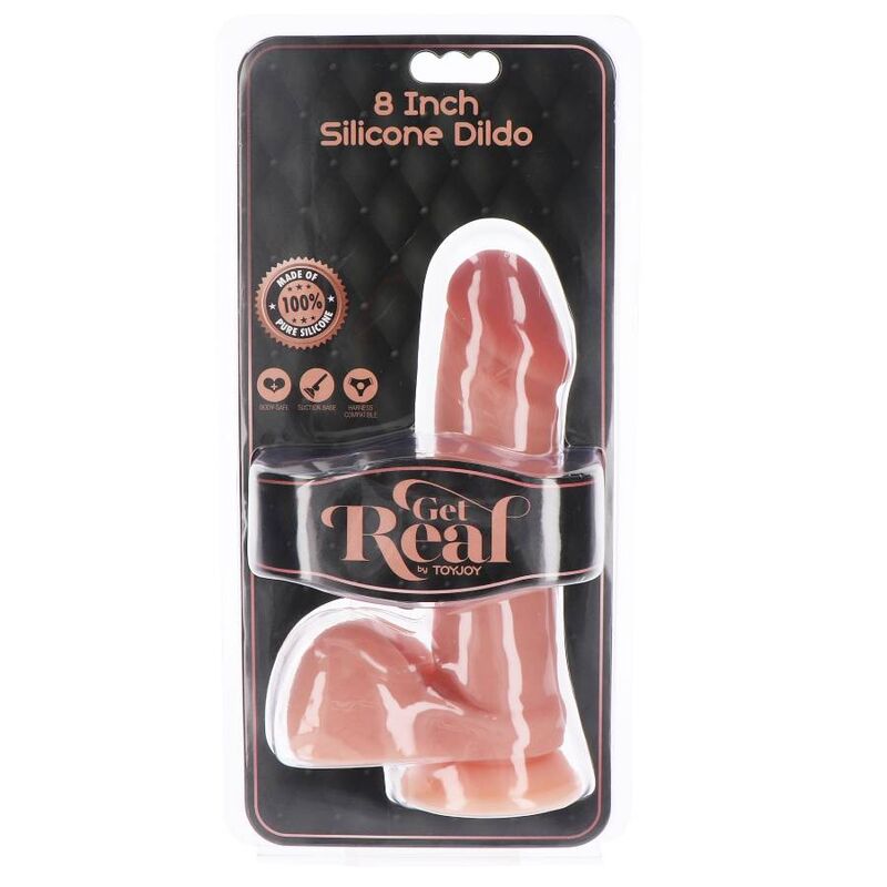 GET REAL - SILICON DILDO 20.5 CM WITH SKIN BALLS