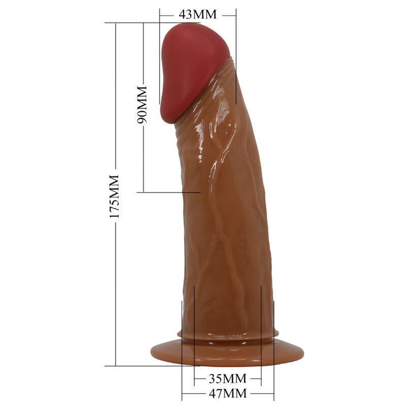 PRETTY LOVE - STARKS HARNESS SLIP MULTI-SPEED VIBRATION DILDO 17.5 CM LIGHT BROWN