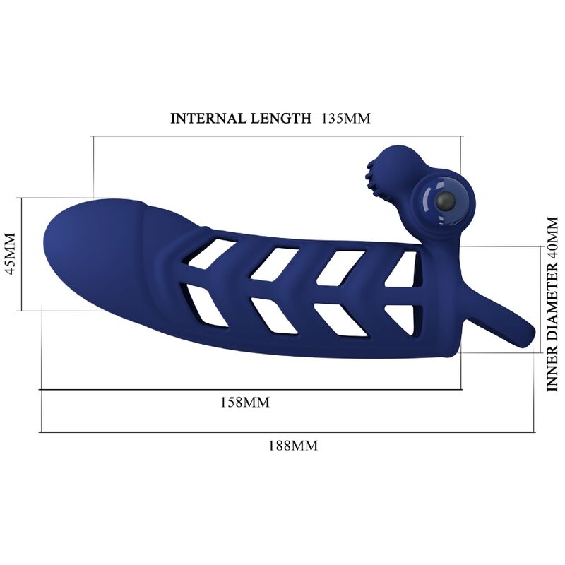 PRETTY LOVE - ALTAF VIBRATOR RING WITH SILICONE SLEEVE BLUE