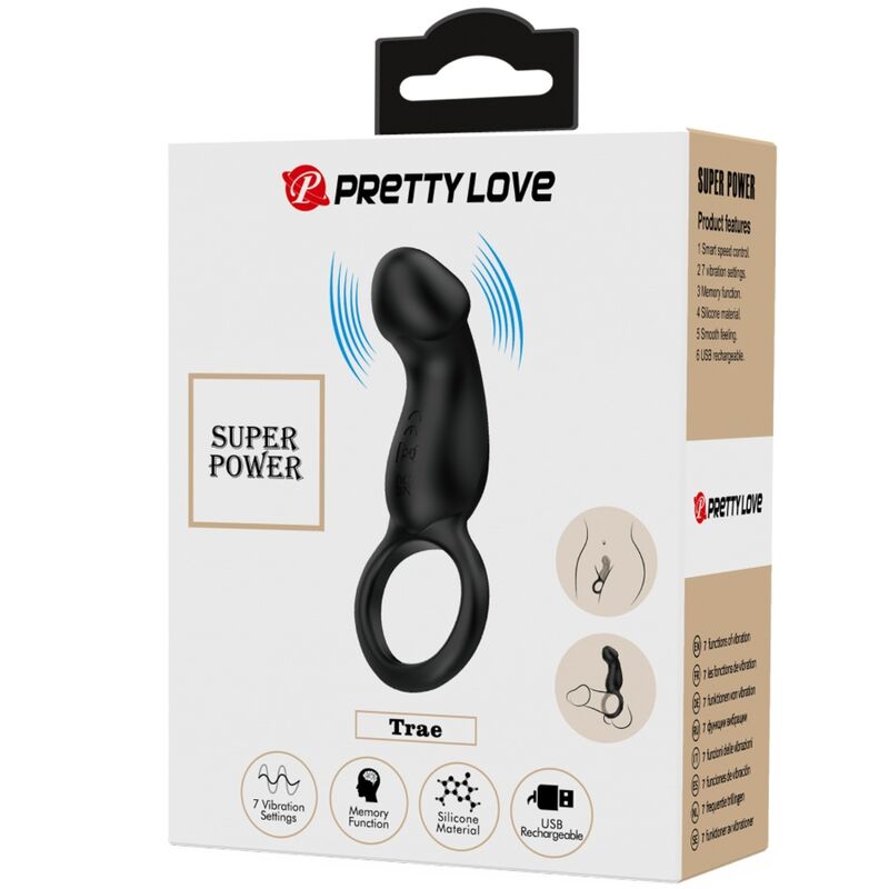 PRETTY LOVE - TRAE VIBRATION RING WITH BLACK STIMULATOR
