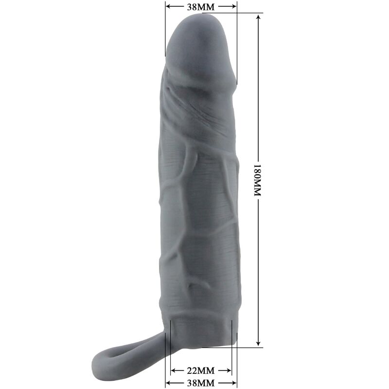 PRETTY LOVE - REALISTIC SKIN-FLAMMABLE PENIS SHELL, DARK GREY