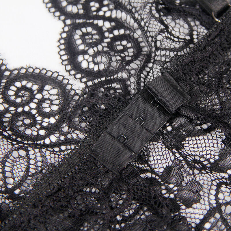 SUBBLIME - 953928 Nightgown + Panties in Silk and Lace Black L/XL
