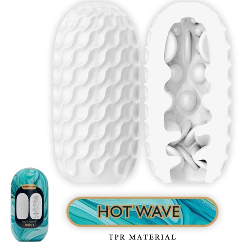 PRETTY LOVE - HOT WAVE MALE SILICONE MASTURBATOR, WHITE