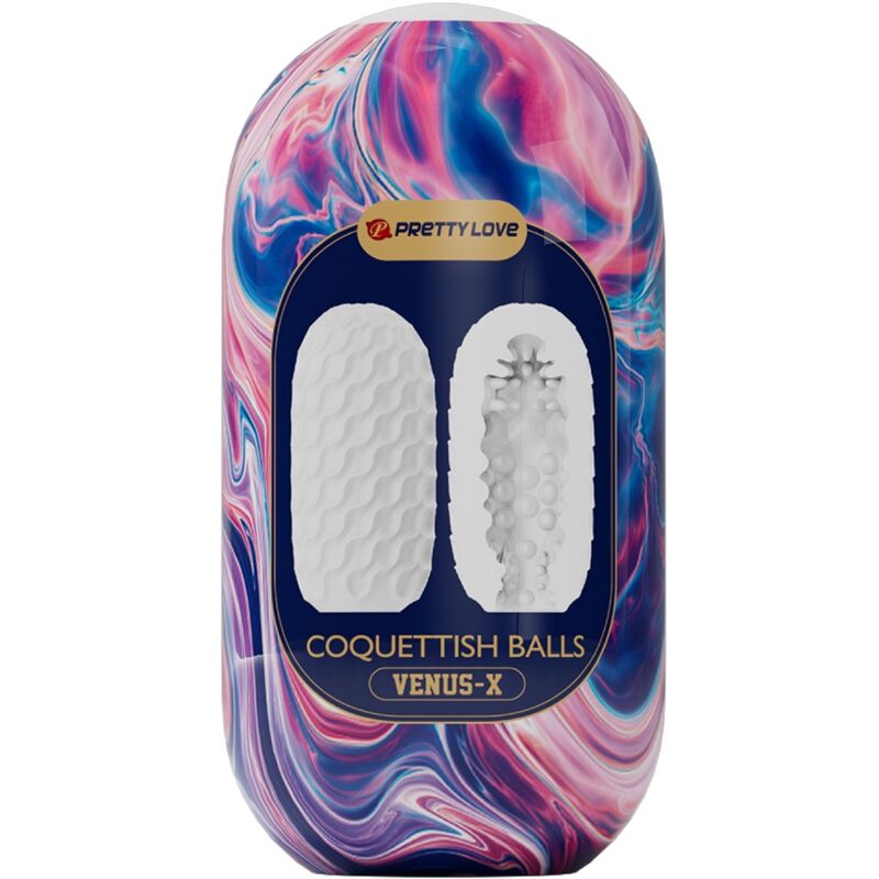PRETTY LOVE - COQUETIC SILICONE BALLS, MALE MASTURBATOR, WHITE