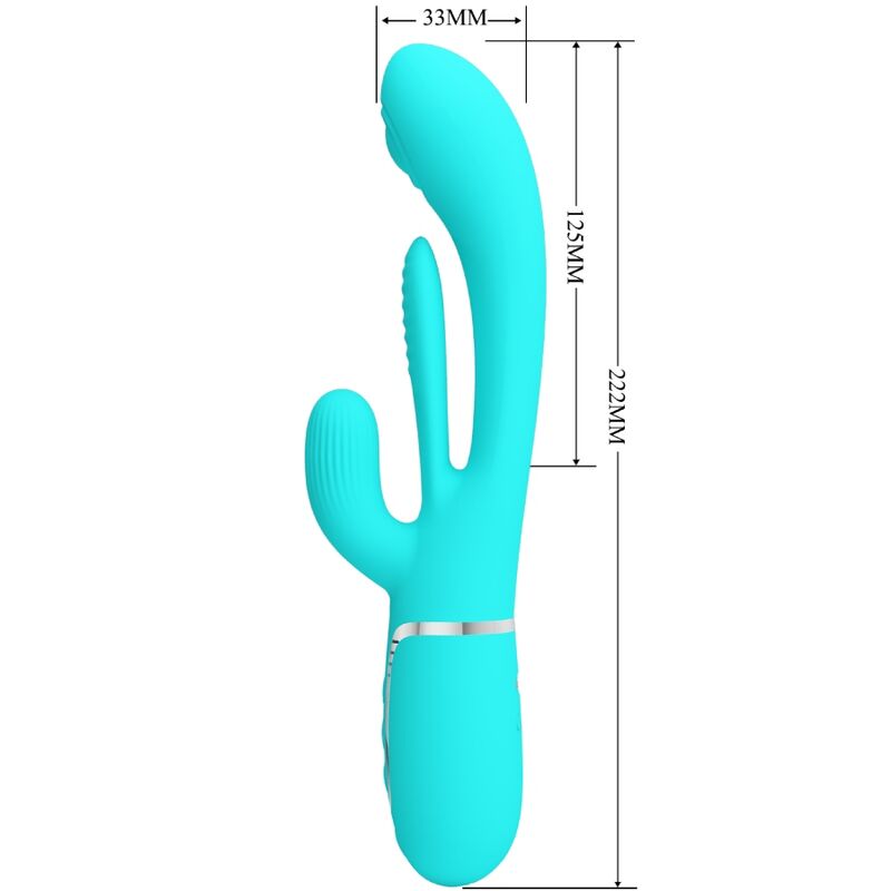 PRETTY LOVE - SHANIA TRIPLE RABBIT MULTIFUNCTIONAL VIBRATOR 3 IN 1 BLUE