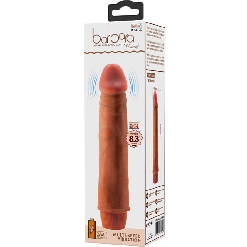 BAILE - DWARF REALISTIC VIBRATOR 21 CM MULATTE