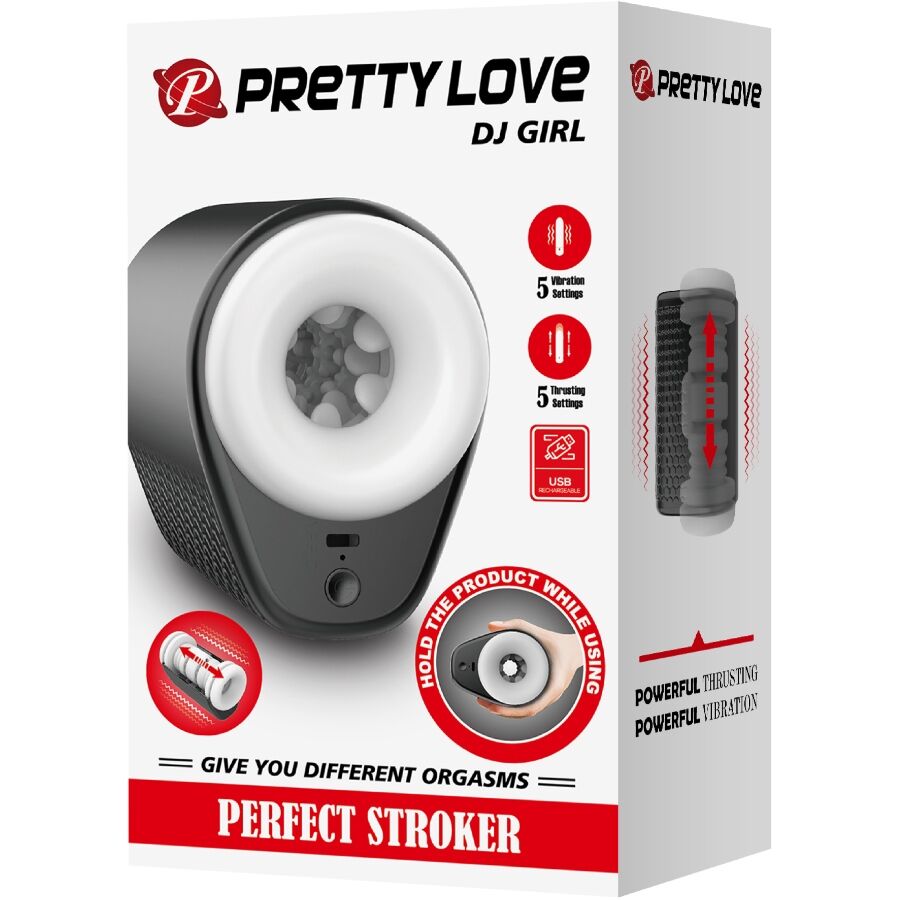 PRETTY LOVE - DJ GIRL MALE VIBRATION MASTURBATOR 5 SETTINGS BLACK