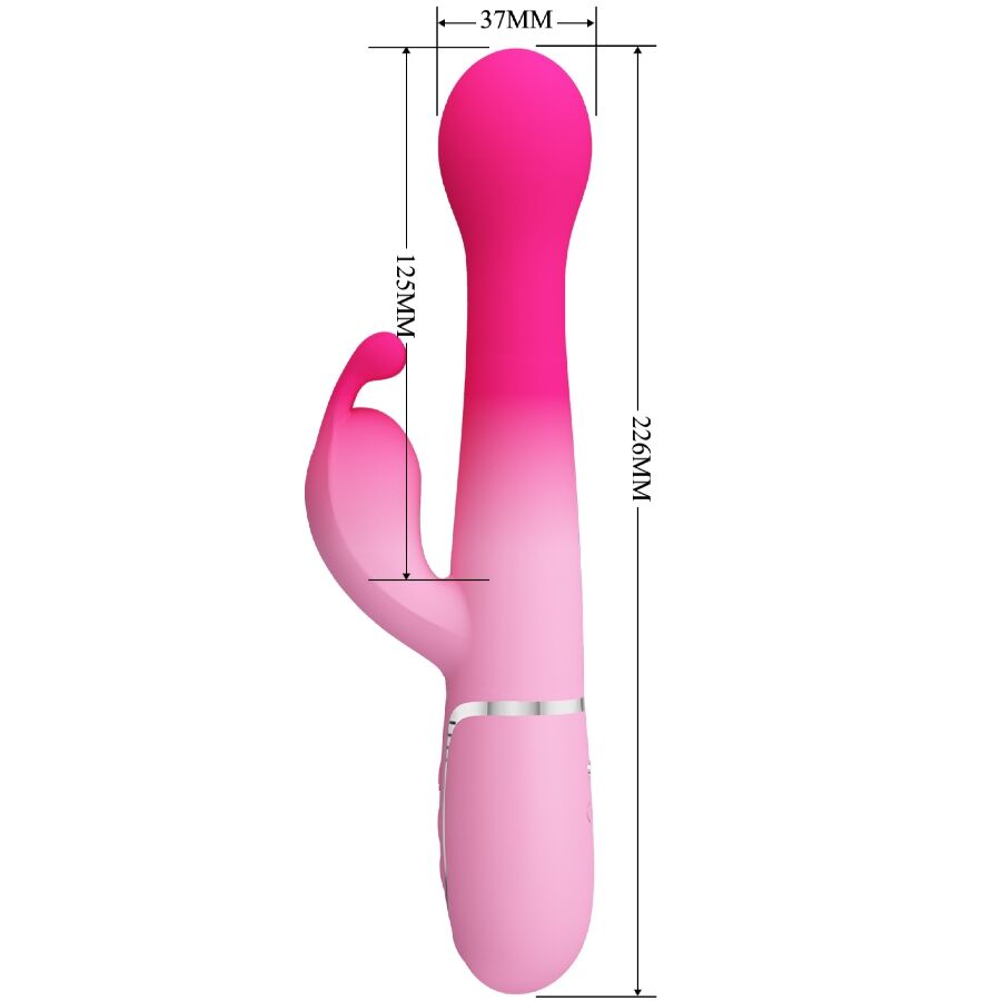 PRETTY LOVE - DEJON 3 IN 1 MULTIFUNCTIONAL RABBIT VIBRATOR PINK