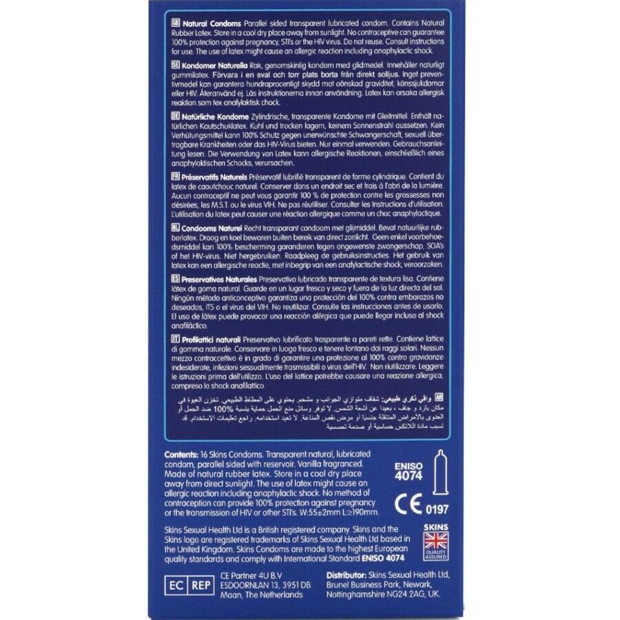 SKINS - NATURAL PREMIUM CONDOMS PACK OF 16