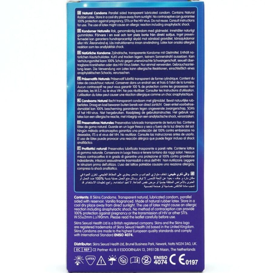 SKINS - NATURAL PREMIUM CONDOMS PACK OF 8