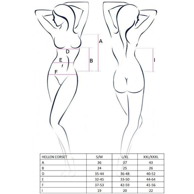 PASSION - WOMAN LIGHT BLACK CORSET SIZE L/XL