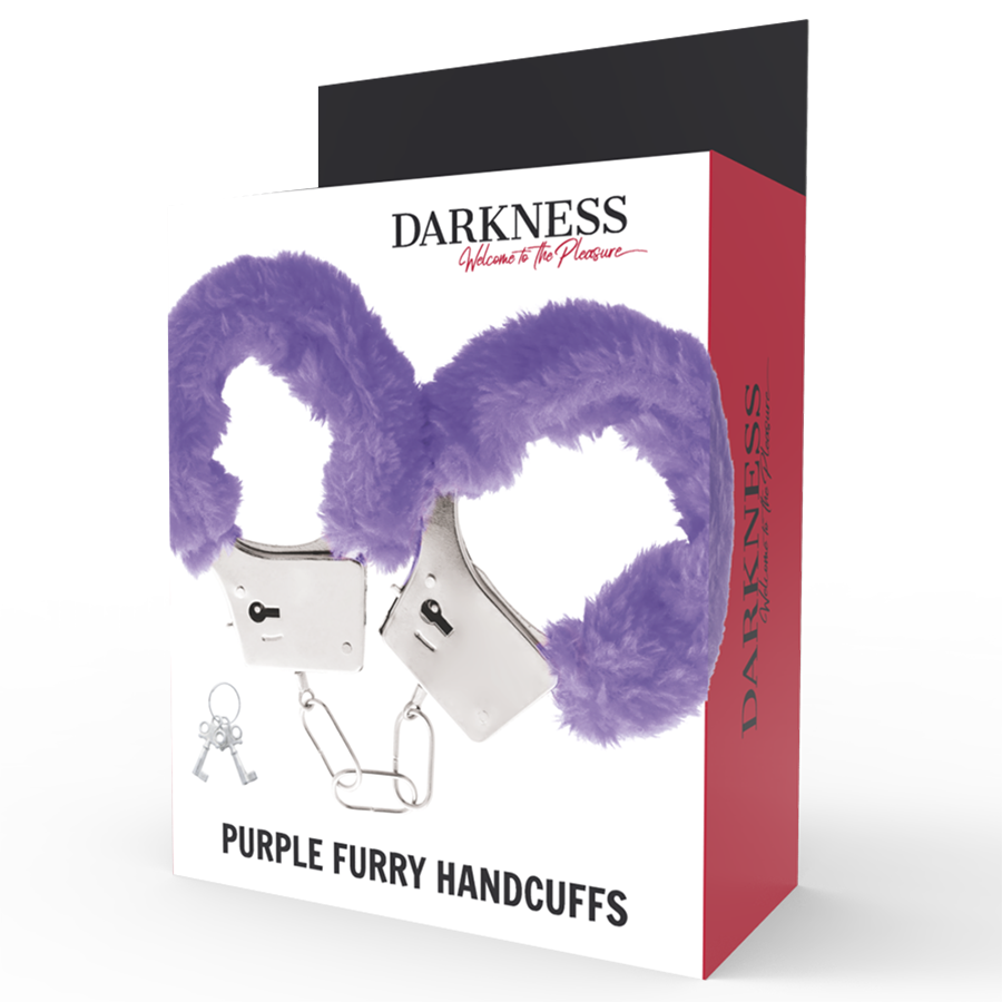 DARKNESS - METAL HANDCUFFS LINED IN PURPLE