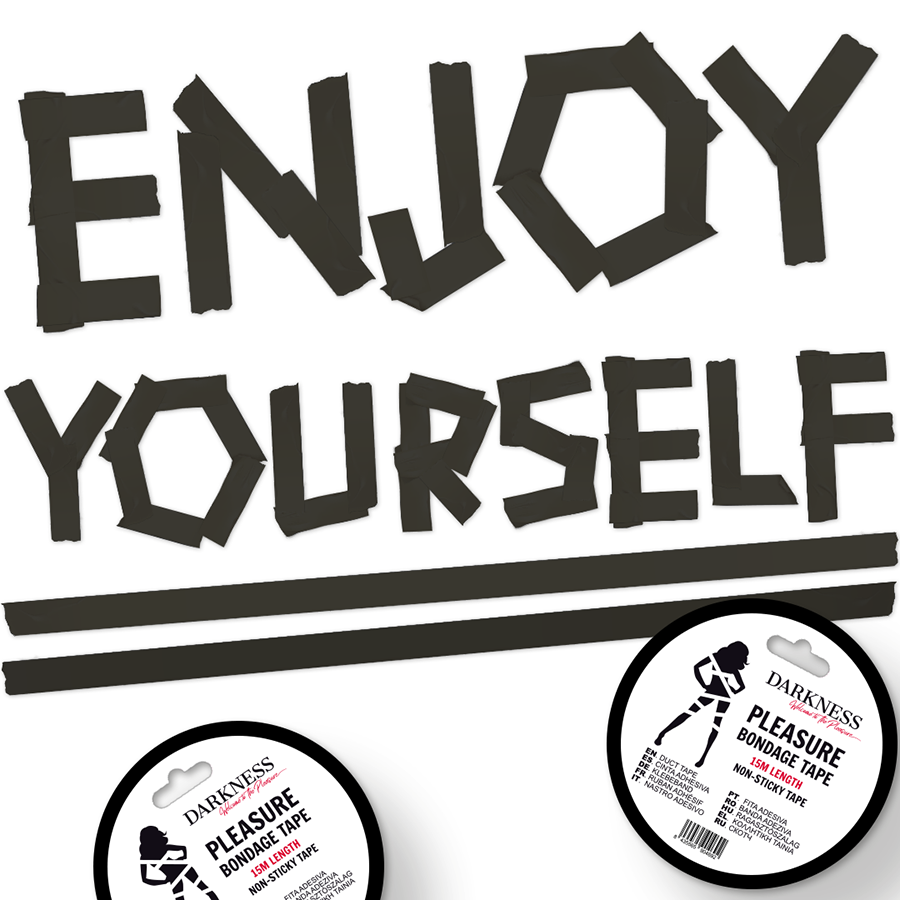 DARKNESS - NON-ADHESIVE BLACK BONDAGE TAPE 15M