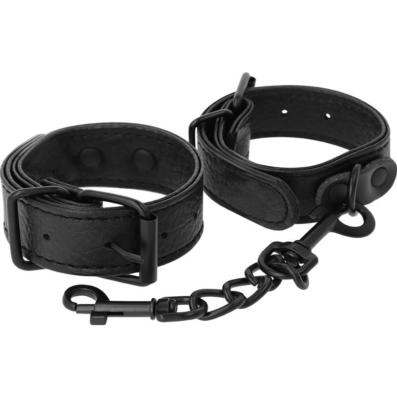 DARKNESS - WIDE, THIN TEXTURED HANDCUFFS