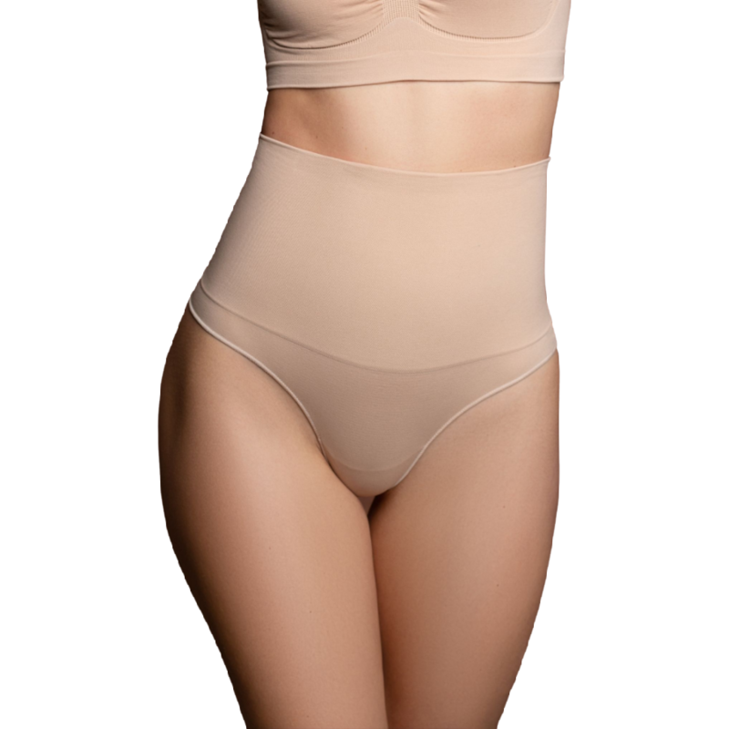 BYE-BRA - SEAMLESS BELT STYLE TANGA BEIGE SIZE XXL
