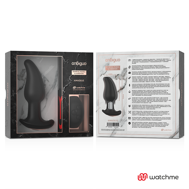 ANBIGUO - WATCHME REMOTE CONTROL VIBRATOR WITH ROTATING BEADS ANAL AMADEUS