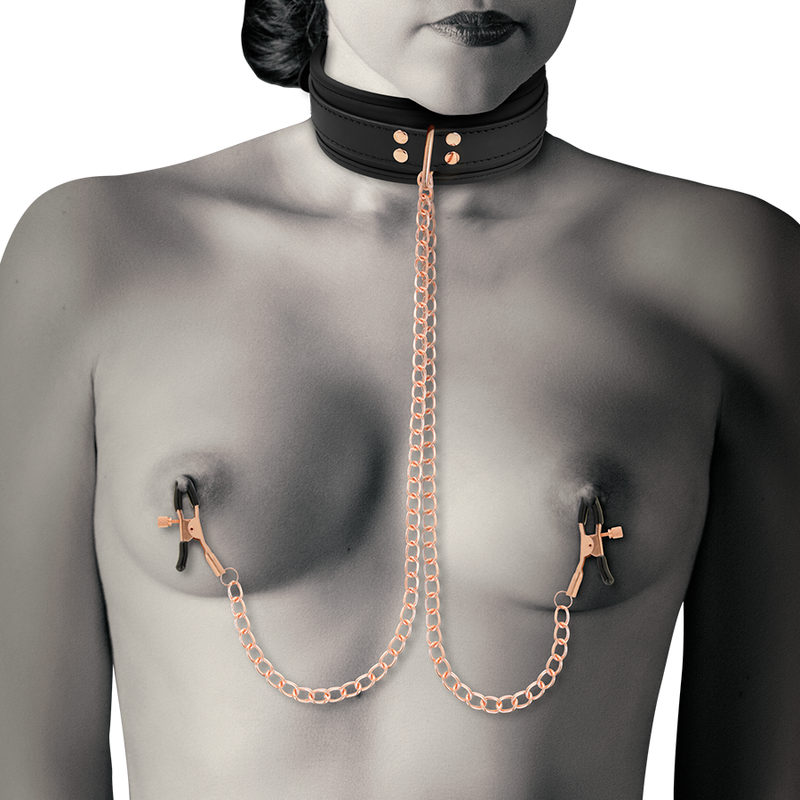 COQUETTE CHIC DESIRE - FANTASY NIPPLE CLIP NECKLACE WITH NEOPRENE LINING