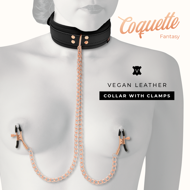 COQUETTE CHIC DESIRE - FANTASY NIPPLE CLIP NECKLACE WITH NEOPRENE LINING