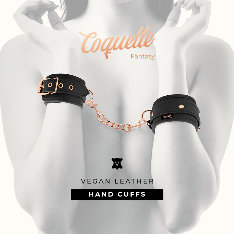 COQUETTE CHIC DESIRE - FANTASY HANDCUFFS MADE OF VEGAN LEATHER WITH NOPRENE LINING