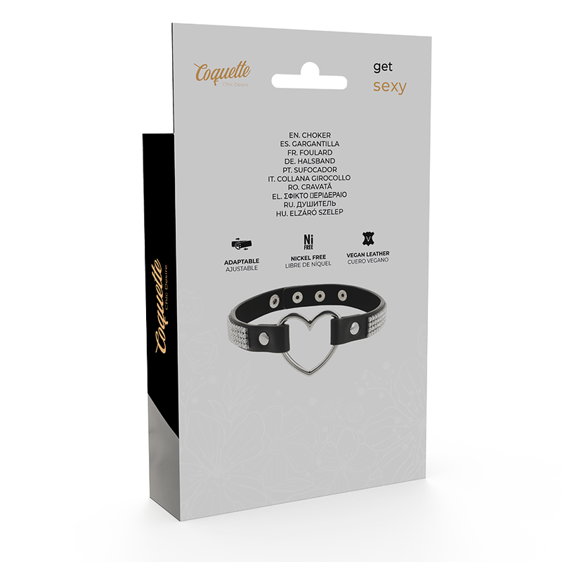 COQUETTE CHIC DESIRE - VEGAN LEATHER NECKLACE WITH HEART