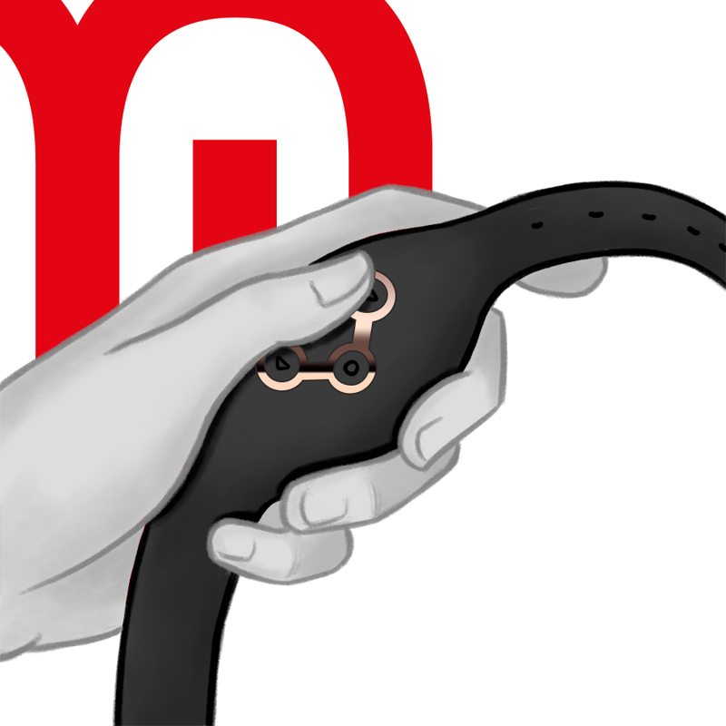 WATCHME? WIRELESS TECHNOLOGY REMOTE CONTROL WATCH MADE OF JET AND COPPER