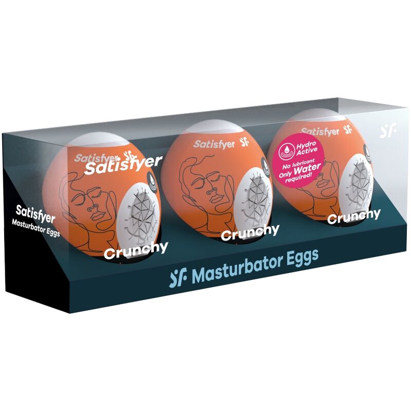 SATISFYER - 3 MASTURBATOR EGGS NAUGHTY, SAVAGE &amp; CRUNCHY