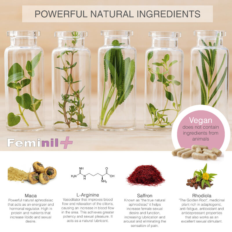 500 COSMETICS - FEMINIL+ FEMALE SEXUAL LIBIDO ENHANCER - 30 CAPSULES