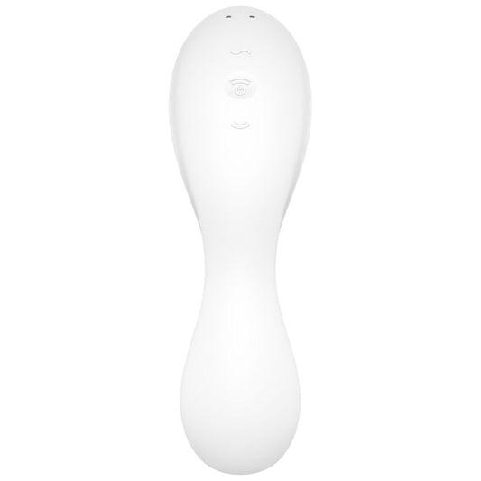 SATISFYER - CURVY TRINITY 5 AIR PULSE STIMULATOR &amp; VIBRATOR APP WHITE