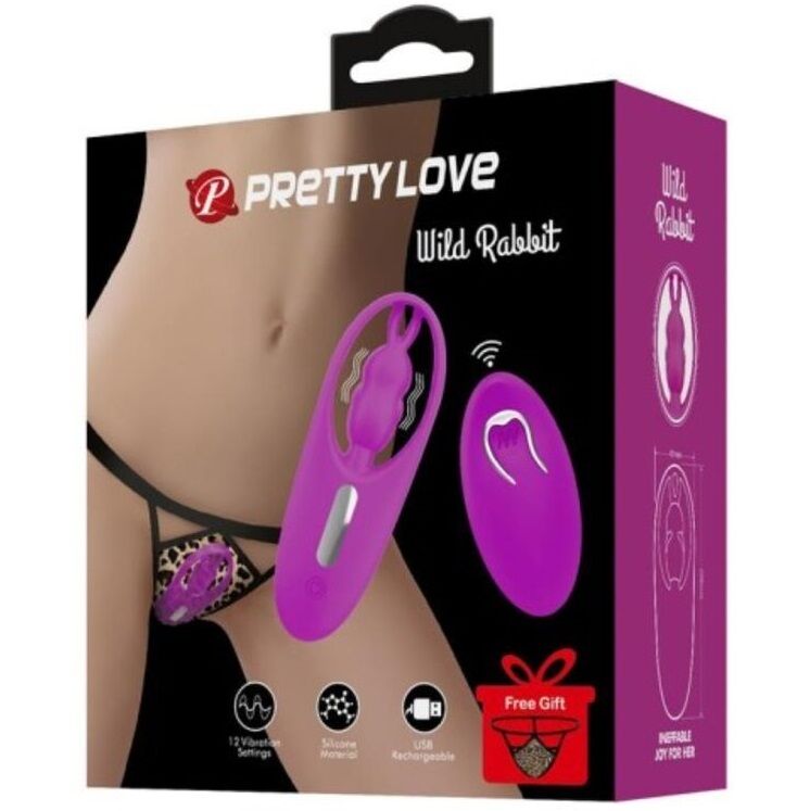 PRETTY LOVE - WILD RABBIT PANTY STIMULATOR WITH REMOTE CONTROL LILATRIC