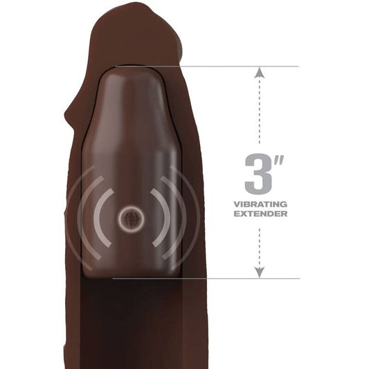 FANTASY X- TENSIONS - PIPEDREAMS SLEEVE 22.86 CM + 7.62 CM PLUG REMOTE BROWN