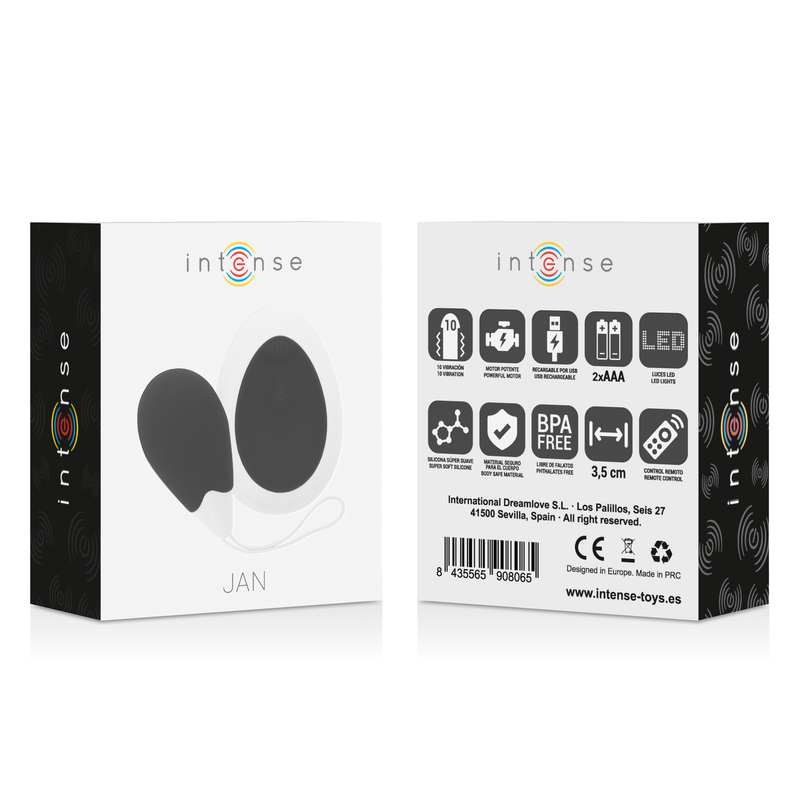 INTENSE - JAN VIBRANT EGG WITH REMOTE CONTROL BLACK
