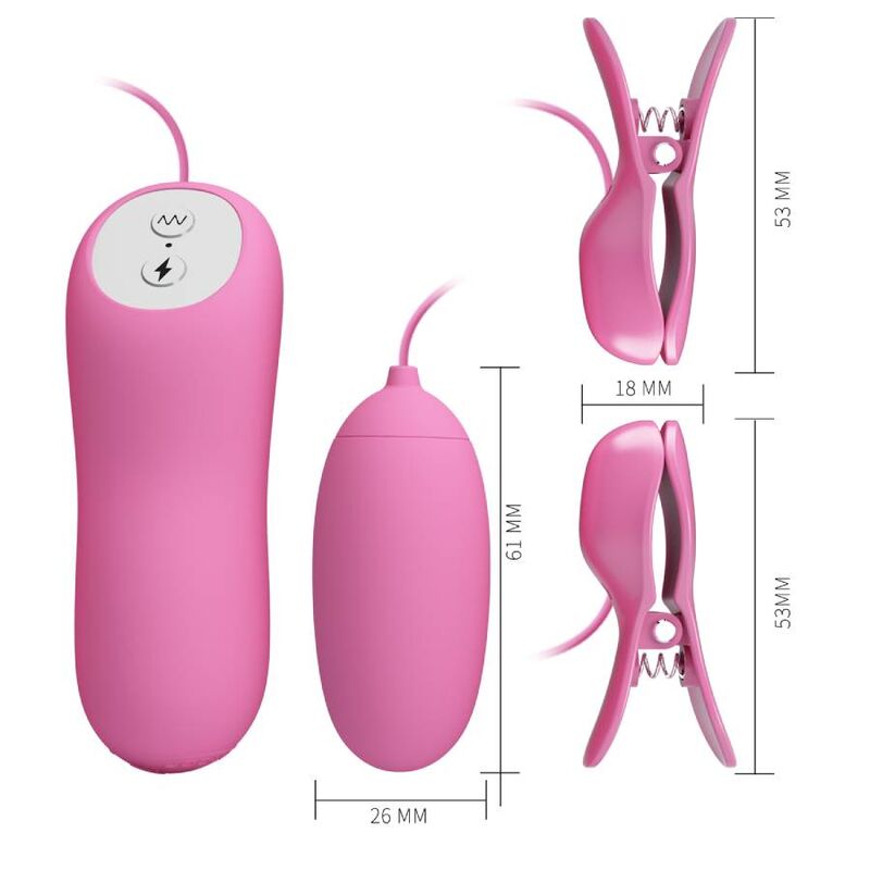 PRETTY LOVE - TWEEZERS WITH VIBRATION AND PINK ELECTRIC SHOCK