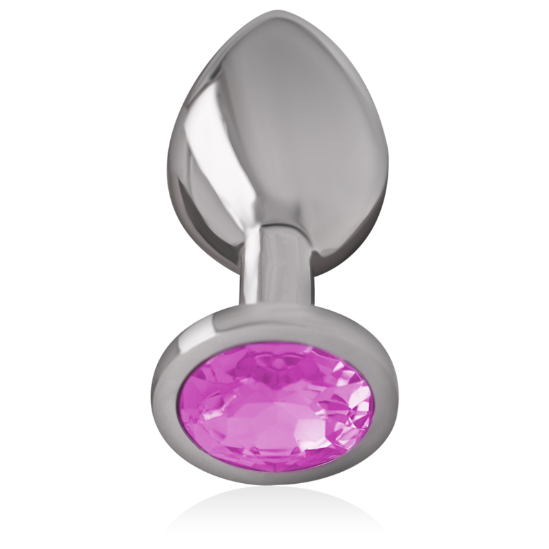 INTENSE - ALUMINUM METAL ANAL PLUGS WITH PINK CRYSTAL, SIZE S
