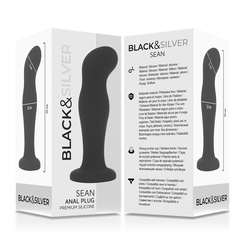 BLACK&amp;SILVER - SEAN PLUG ANAL PREMIUM SILICONE BLACK