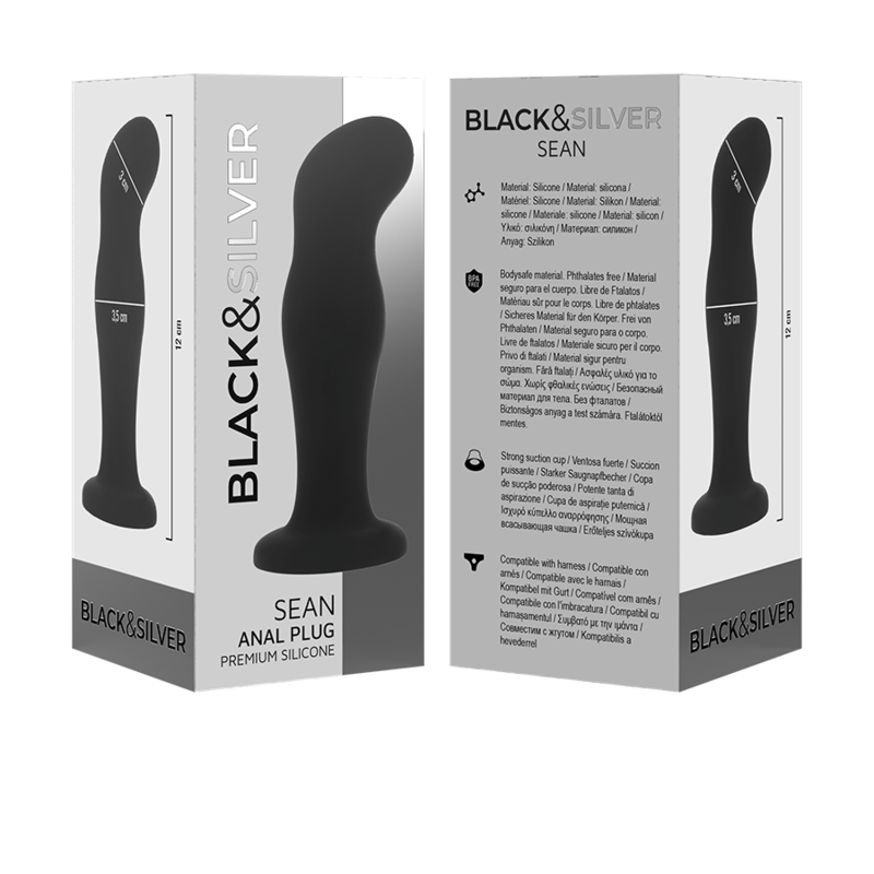BLACK&amp;SILVER - SEAN PLUG ANAL PREMIUM SILICONE BLACK