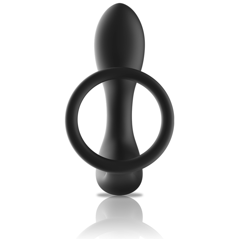 BLACK&amp;SILVER - ANAL MASSAGER WITH REMOTE CONTROL, RECHARGEABLE SILICONE BLACK