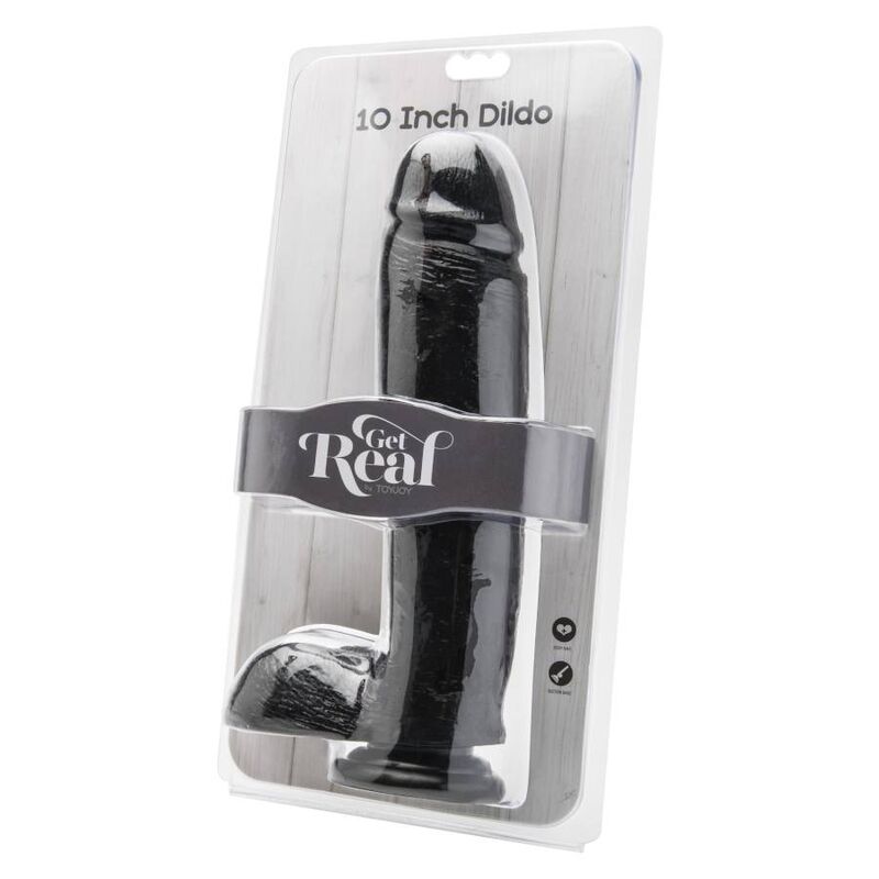 GET REAL - DILDO 25.5 CM WITH BALLS BLACK