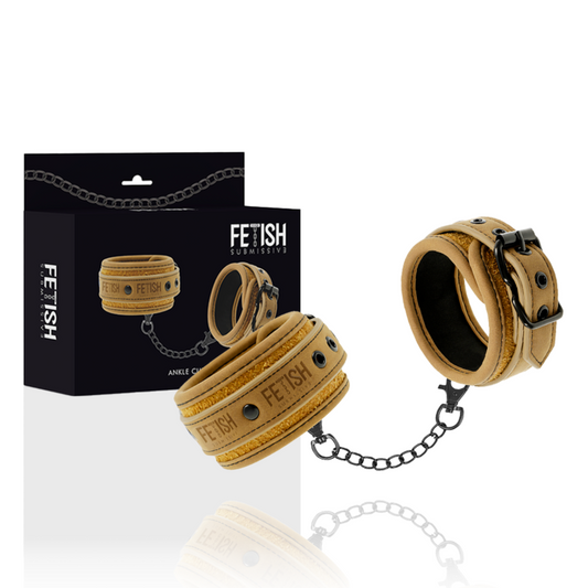 FETISH SUBMISSIVE ORIGEN - VEGAN LEATHER FOOT CUFFS WITH NEOPRENE LINING