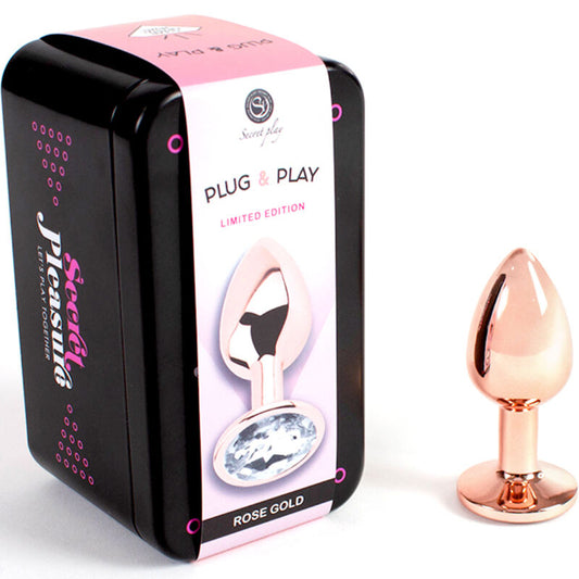 SECRETPLAY - METAL BUTT PLUG ROSE GOLD, SMALL SIZE 7 CM