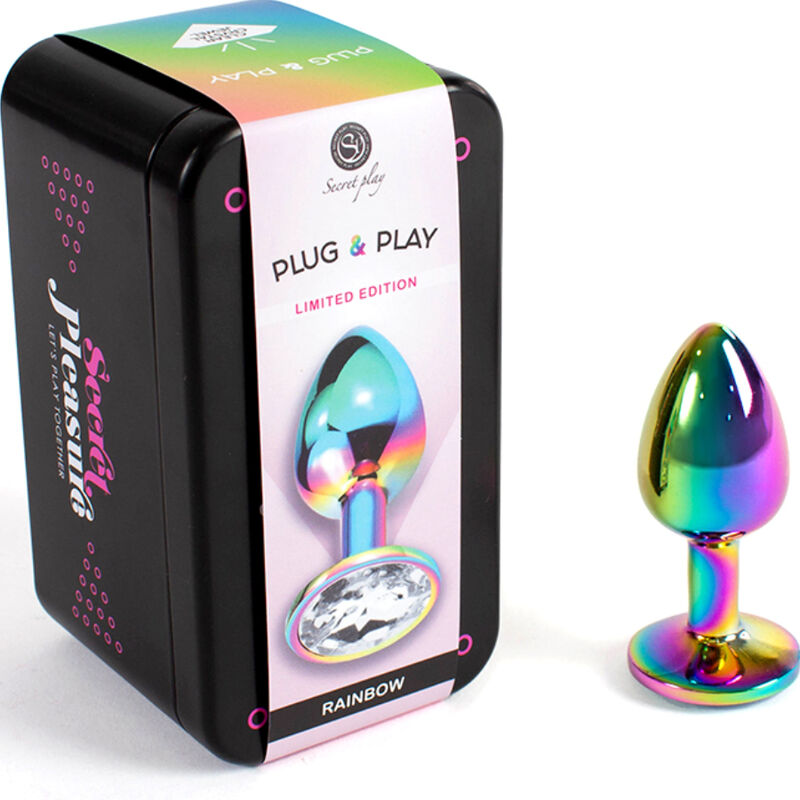 SECRETPLAY - METAL RAINBOW BUTT PLUG, SMALL SIZE 7 CM