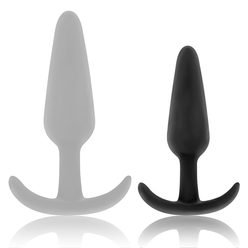 BLACK&amp;SILVER - HANSEL SILICONE ANAL PLUG WITH SMALL HANDLE