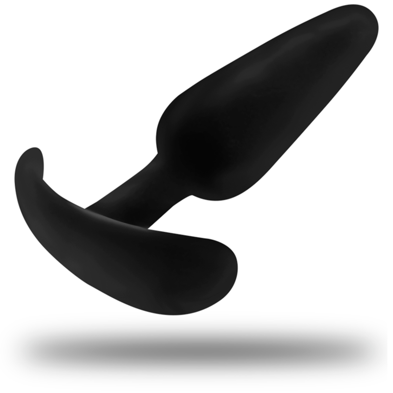 BLACK&amp;SILVER - HANSEL SILICONE ANAL PLUG WITH SMALL HANDLE
