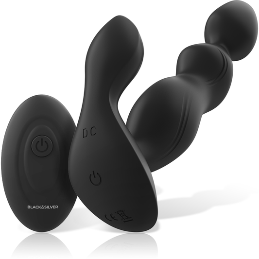 BLACK&amp;SILVER - CORA ANAL PLUG SILICONE REMOTE CONTROL