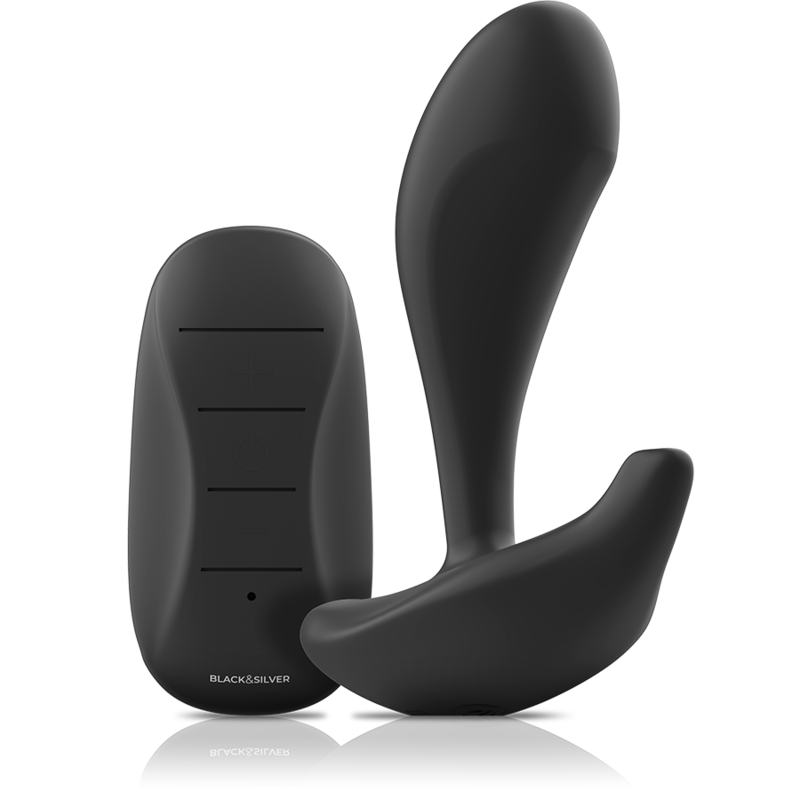 BLACK&amp;SILVER - DWAYNE ANAL PLUG SILICONE REMOTE CONTROL