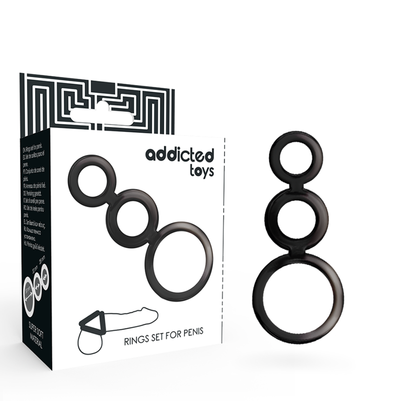 ADDICTED TOYS - RING SET FOR PENIS - SMOKED