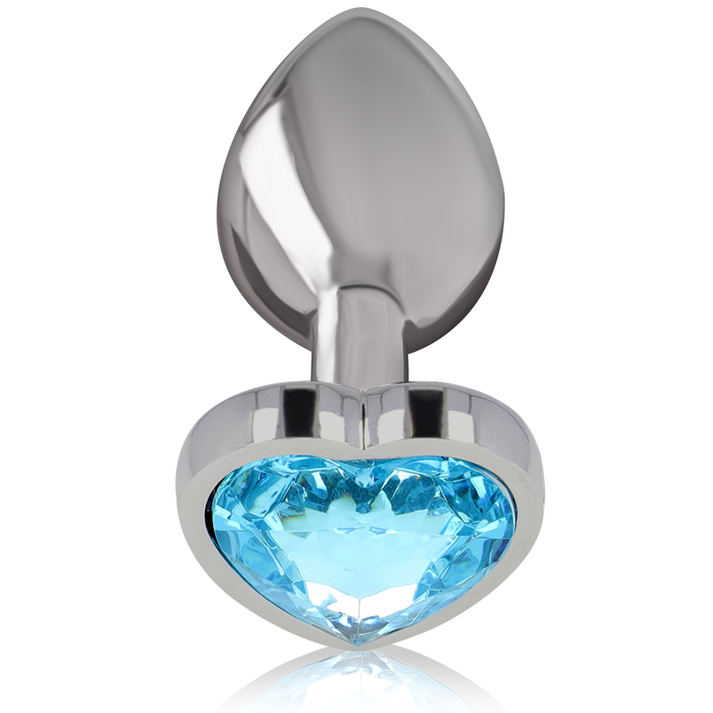 INTENSE - ALUMINUM METAL ANAL PLUG BLUE HEART, SIZE L
