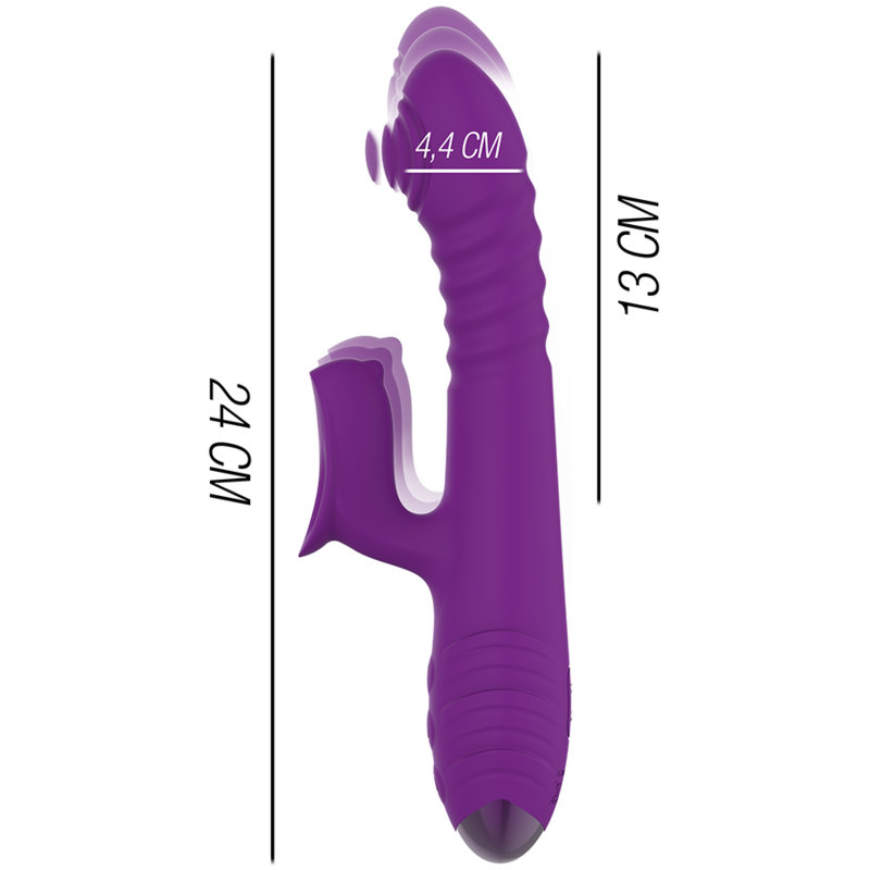 INTENSE - IGGY MULTIFUNCTIONAL RECHARGEABLE VIBRATOR UP &amp; DOWN WITH CLITORAL STIMULATOR PURPLE
