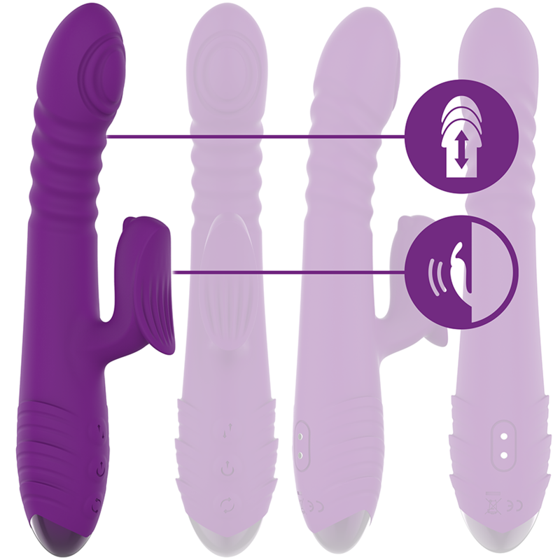INTENSE - IGGY MULTIFUNCTIONAL RECHARGEABLE VIBRATOR UP &amp; DOWN WITH CLITORAL STIMULATOR PURPLE